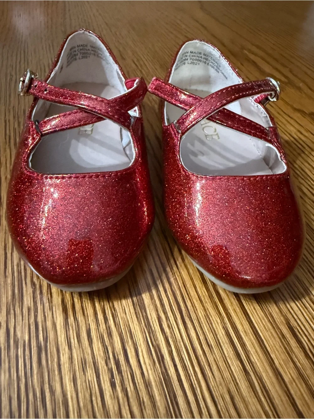 Kids Red Glitter Mary Jane Shoes